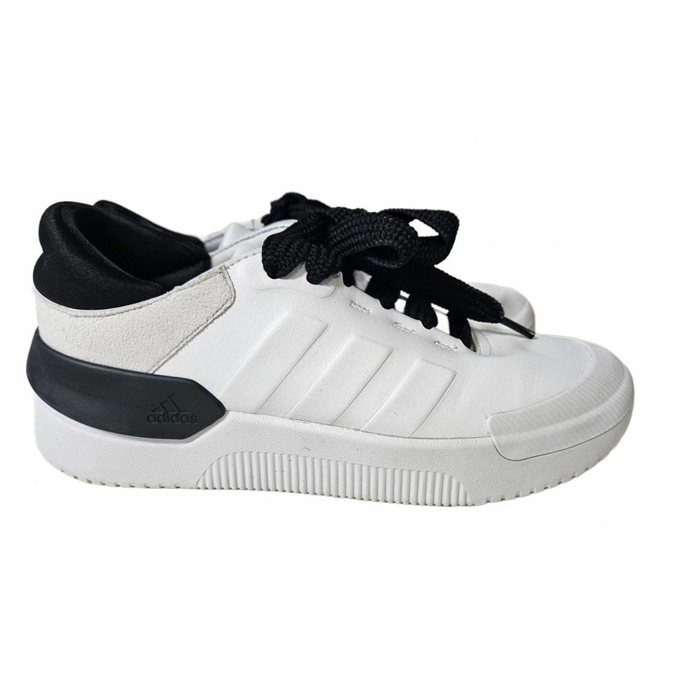 Adidas Court‎ Funk Sneakers White Black Leather Low Top Womens 7 Chunky Clean